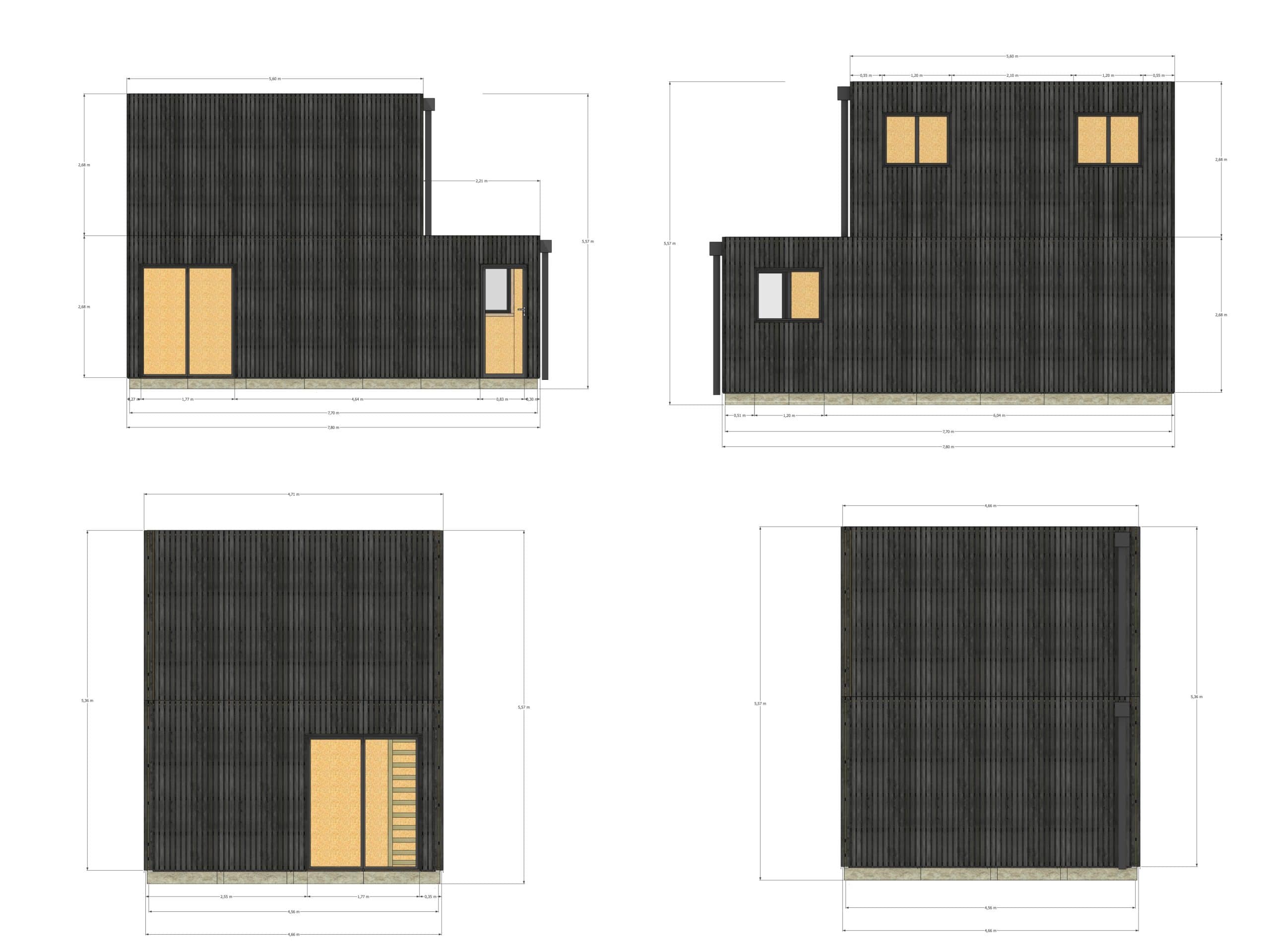 Studio de jardin bien isolé en bois 7,7 x 4,6 x 2,7 m / isolation RE2020 avec mezzanine et terrasse / menuiseries alu k-line - 4