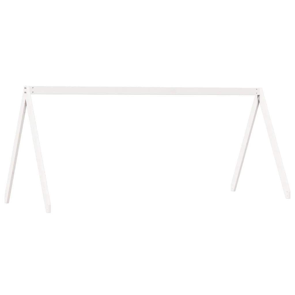 Lit haut avec toit, bois de pin blanc massif, 75x190 cm — COMFORTXL - 6