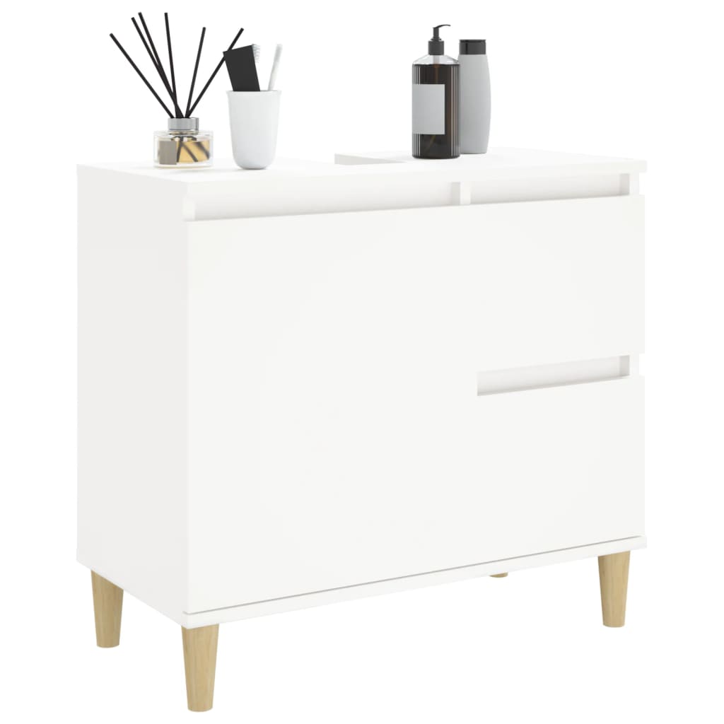 Mueble de baño blanco 65x33x60 cm de madera contrachapada - 4