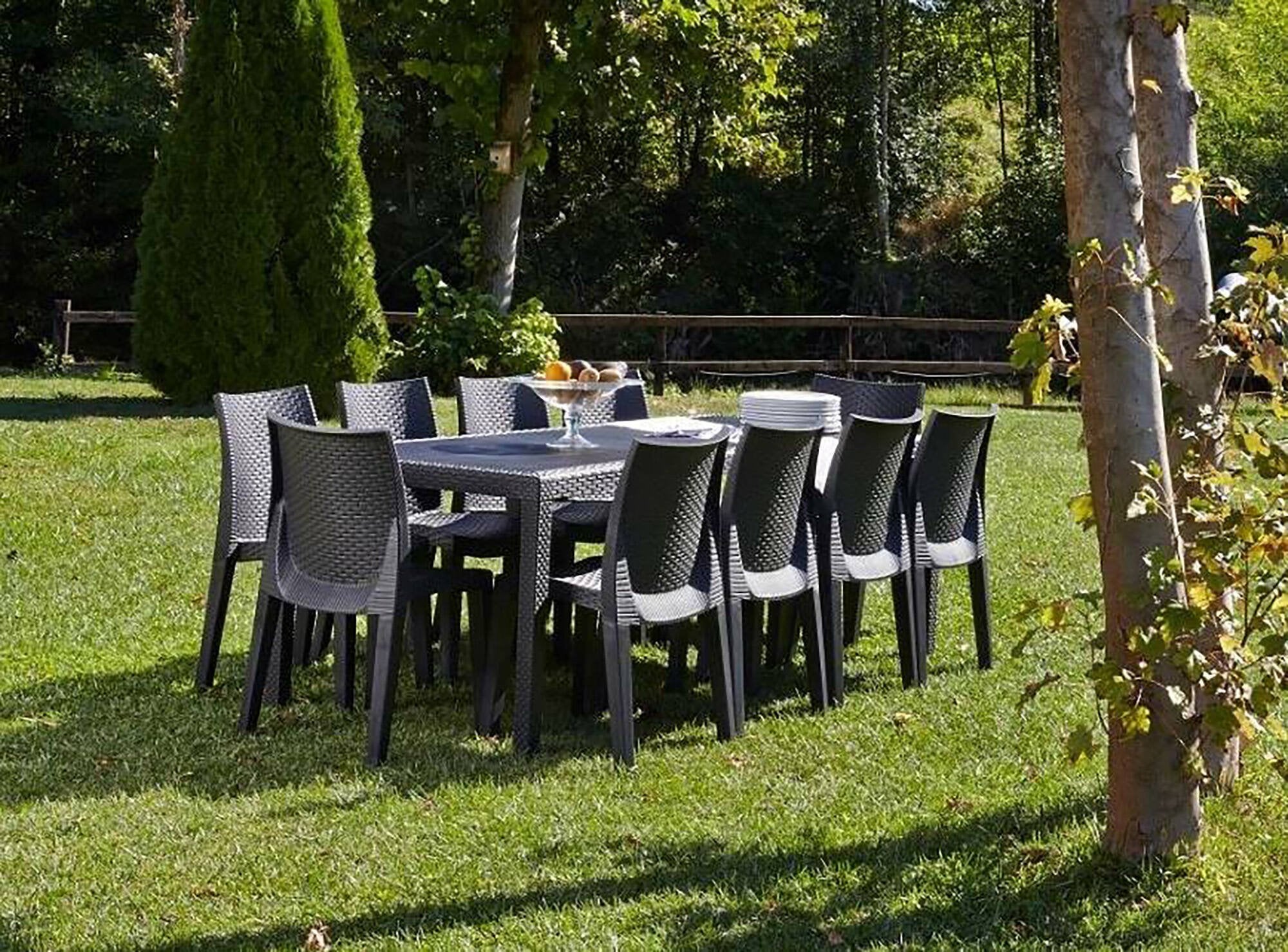 Mesa de Exterior, 10 Lugares, Extensível, Impermeável, 150x90x72h cm, Cor Antracite - Made in Italy - 4