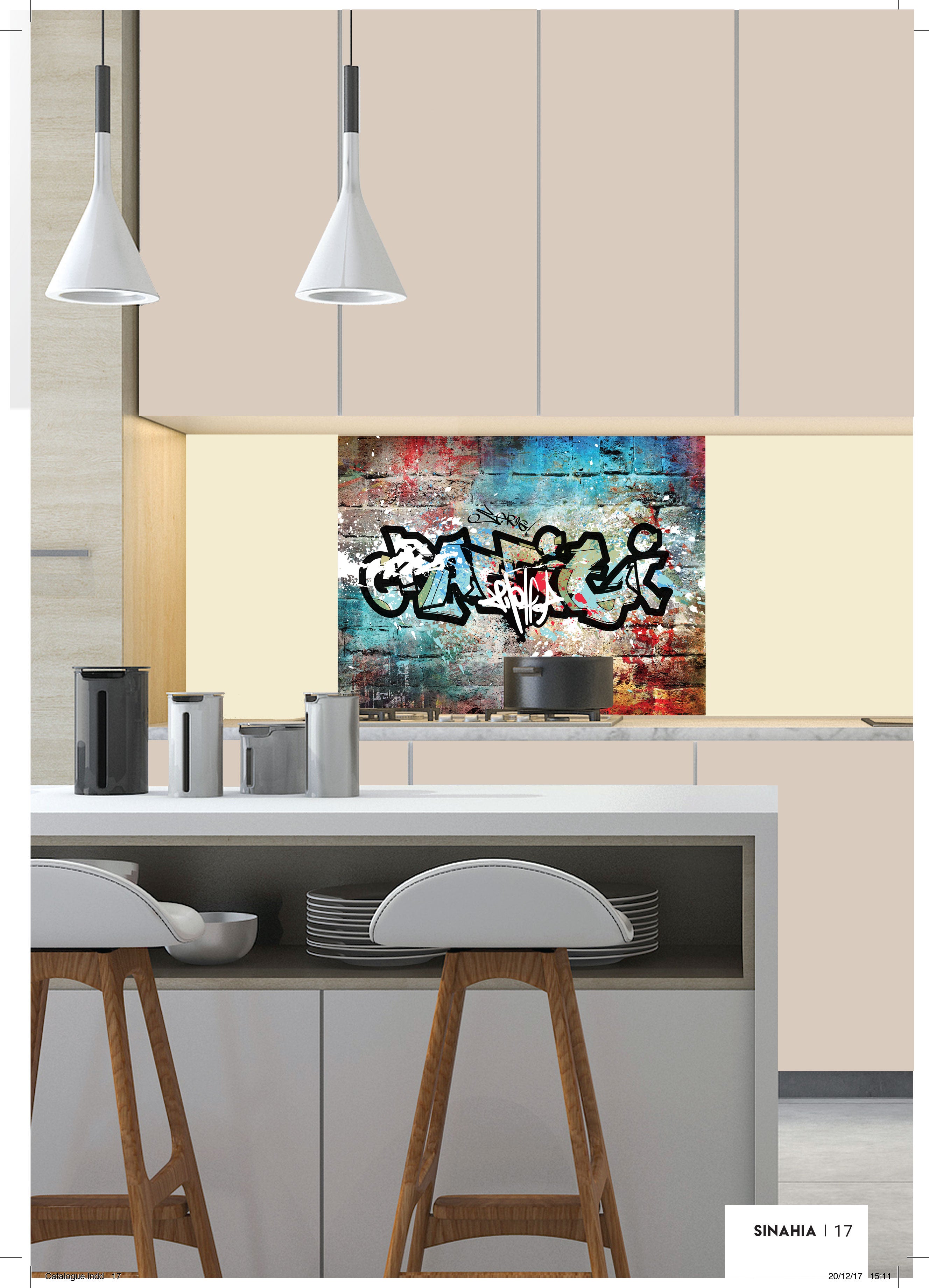 Crédence décorative SINAHIA typos graffiti 900mmx700mm Ep 6mm verre securit - 3
