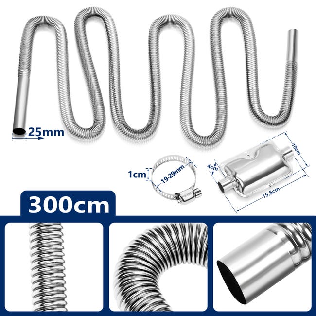 Tubo Di Scarico Del Riscaldatore Per Auto Da 150 Cm Con 2 Fascette In Acciaio Inossidabile 89669766 Tubo Di Scarico Del Riscaldatore Per Auto Da 150 Cm Con 2 Fascette In Acciaio Inossidabile 89669766