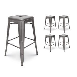 Set 4 Sgabelli Bar Joshua In Metallo verde | Leroy Merlin
