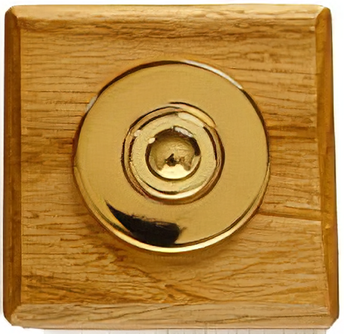 Sonnette Ardennes filaire bois chêne rond bouton chrome main image 1