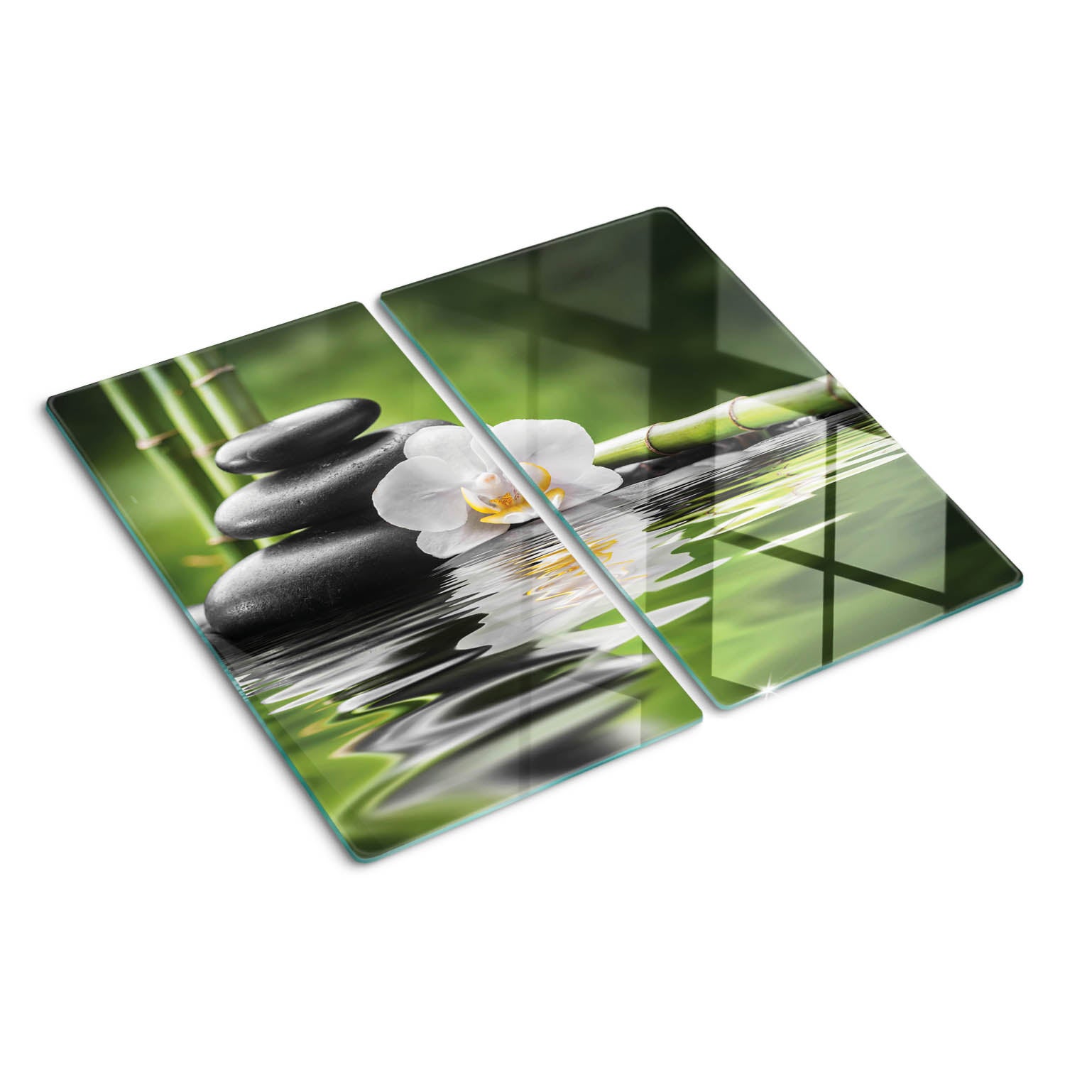 Szklana deska do krojenia Tulup Kształt prostokątny - 2x30x52 cm - Orchidea i Zen