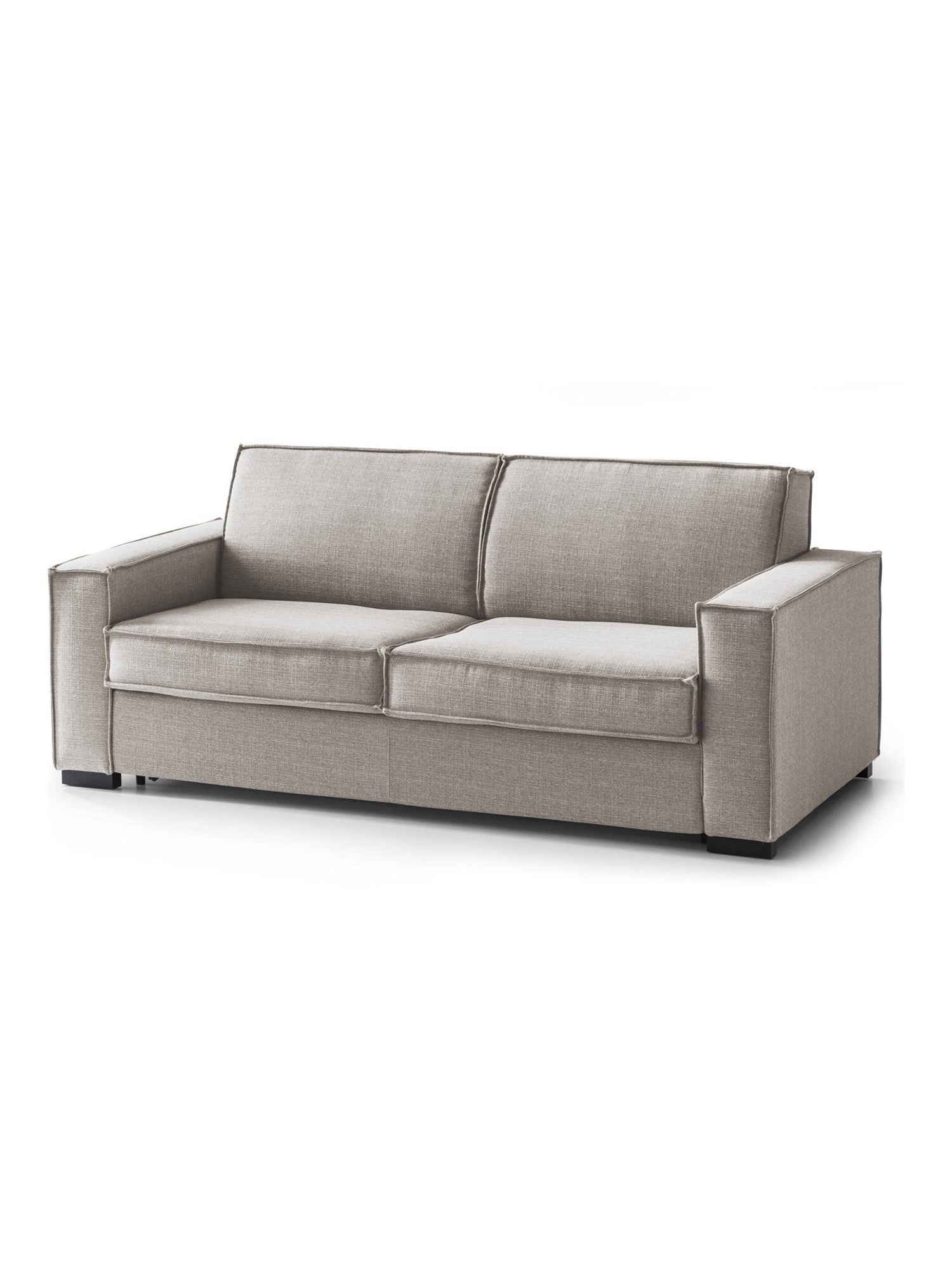 Sofá fijo 2 plazas arki, sofá de salón en tela, reposabrazos estándar, 100% made in italy, cm 180x95h90, taupe