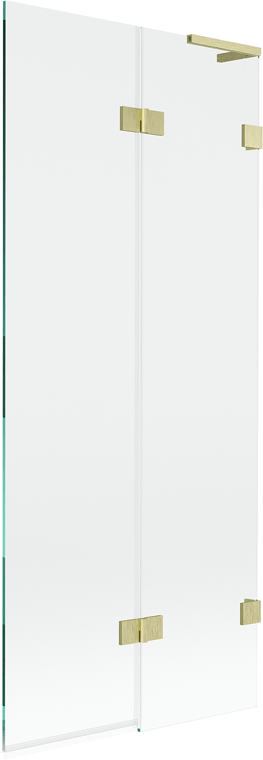 Mexen Lunar L parawan nawannowy 2-skrzydłowy prawy 80 x 150 cm, transparent, złoty szczotkowany - 897L-080-100-55-00-P