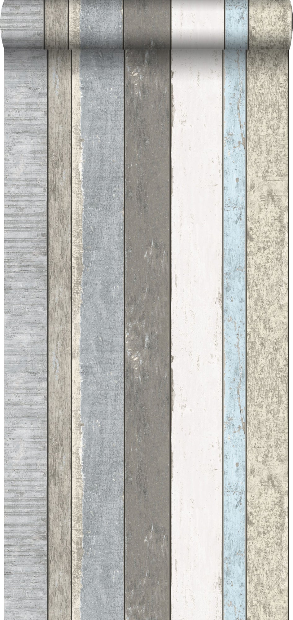 Tapeta drewniane deski szarymIjasnoniebieskim - 53 cm x 10.05 m - ESTAHOME