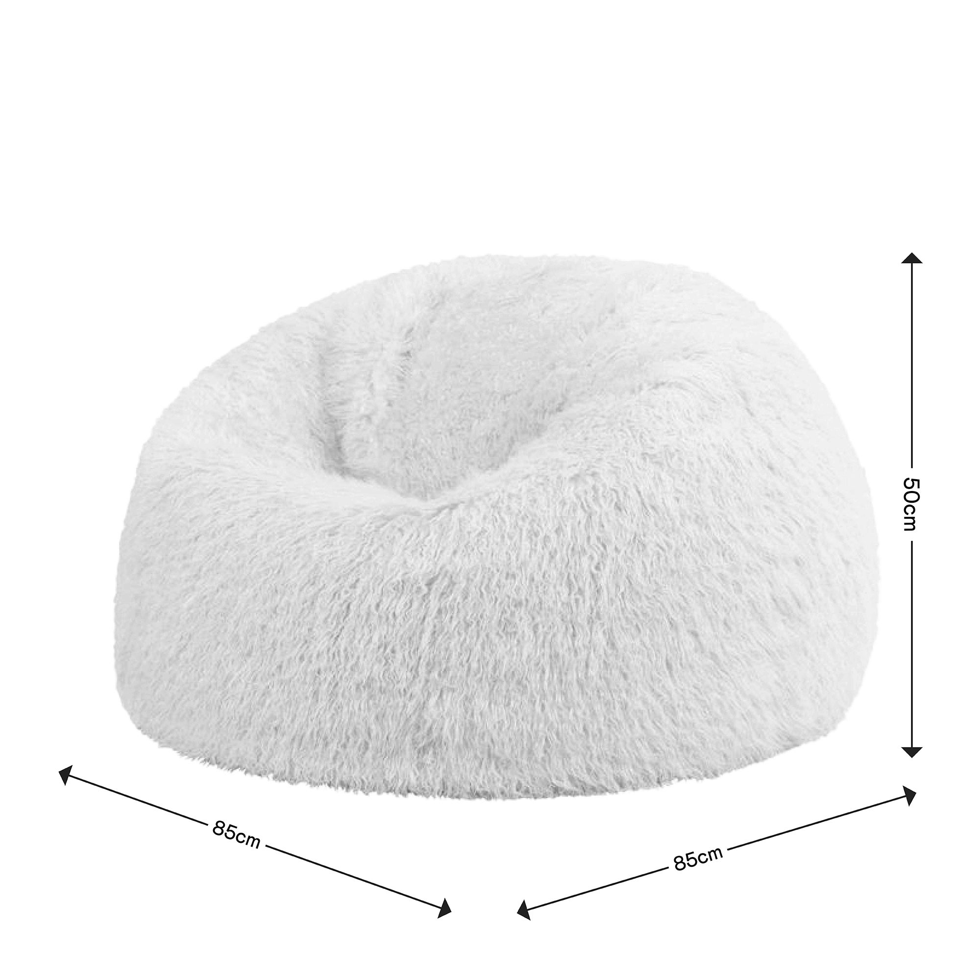 Pouf Icon fausse fourrure beige, salon, chambre, 85x85cm, Made in Allemagne, Oeko-Tex® - 6