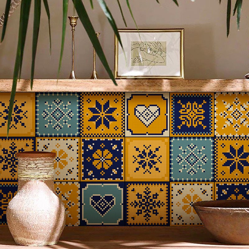 Paquet de 10 autocollants muraux auto-adhésifs, autocollants muraux imperméables à décoller et à coller, autocollants muraux 10x10CM - 6