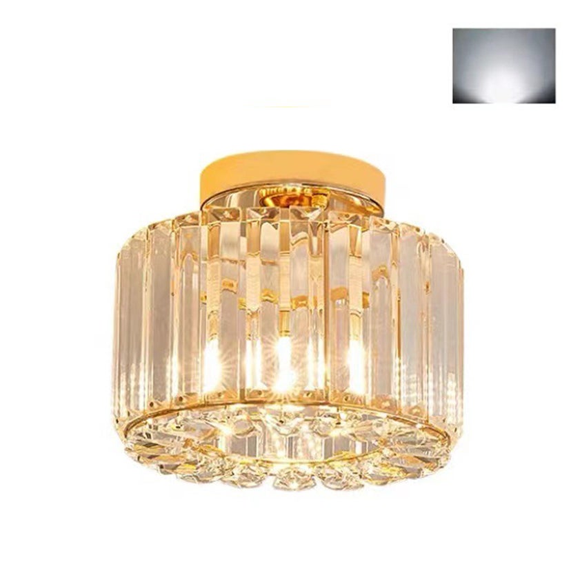 Mini Plafonnier Cristal LED Encastré - Luminaire Moderne 2 Niveaux Blanc Froid