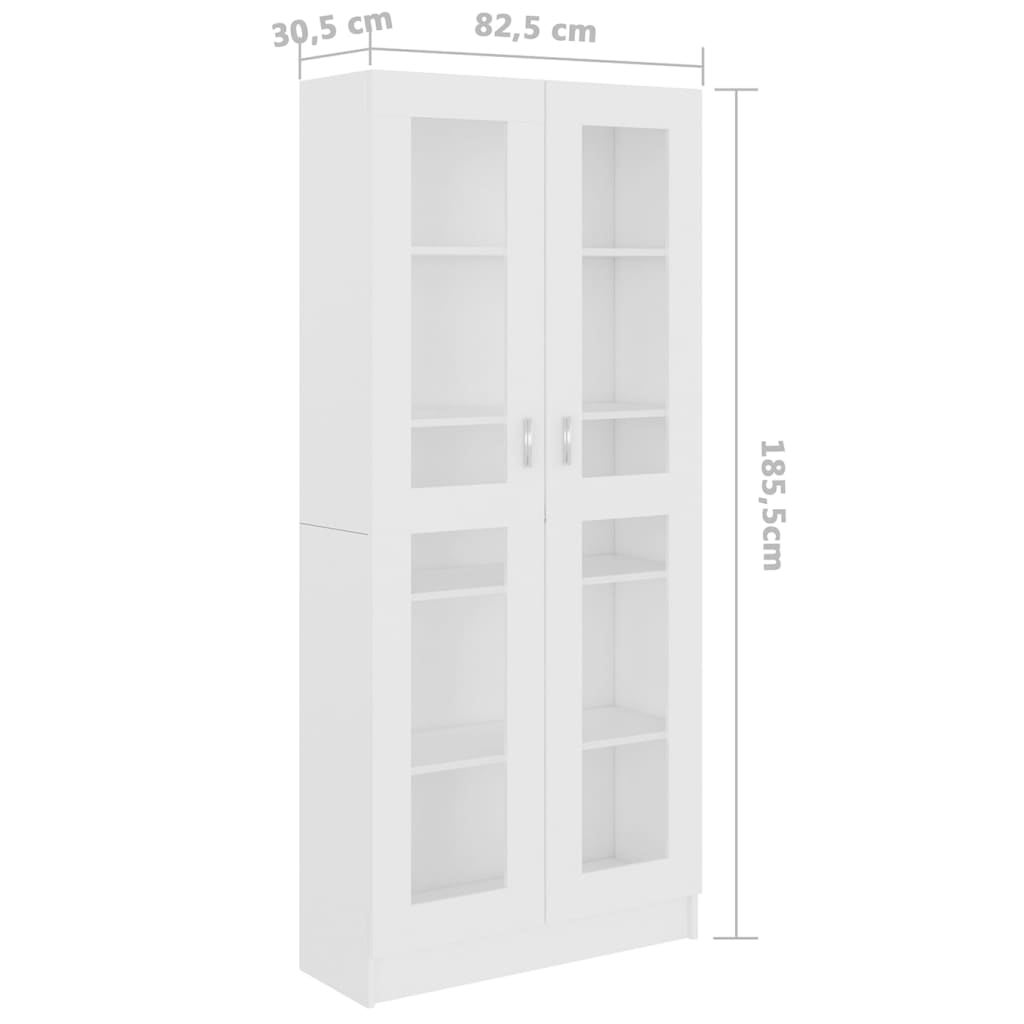 Armoire à vitrine Blanc 82,5x30,5x185,5 cm Bois d'ingénierie vidaXL - 3