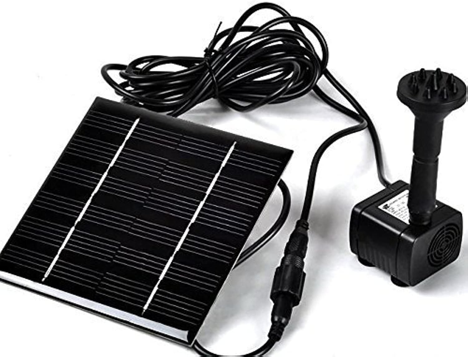 Pompa solarna do wody - do fontann ogrodowych, basenów, akwariów, stawów rybnych - 1 szt., czarna