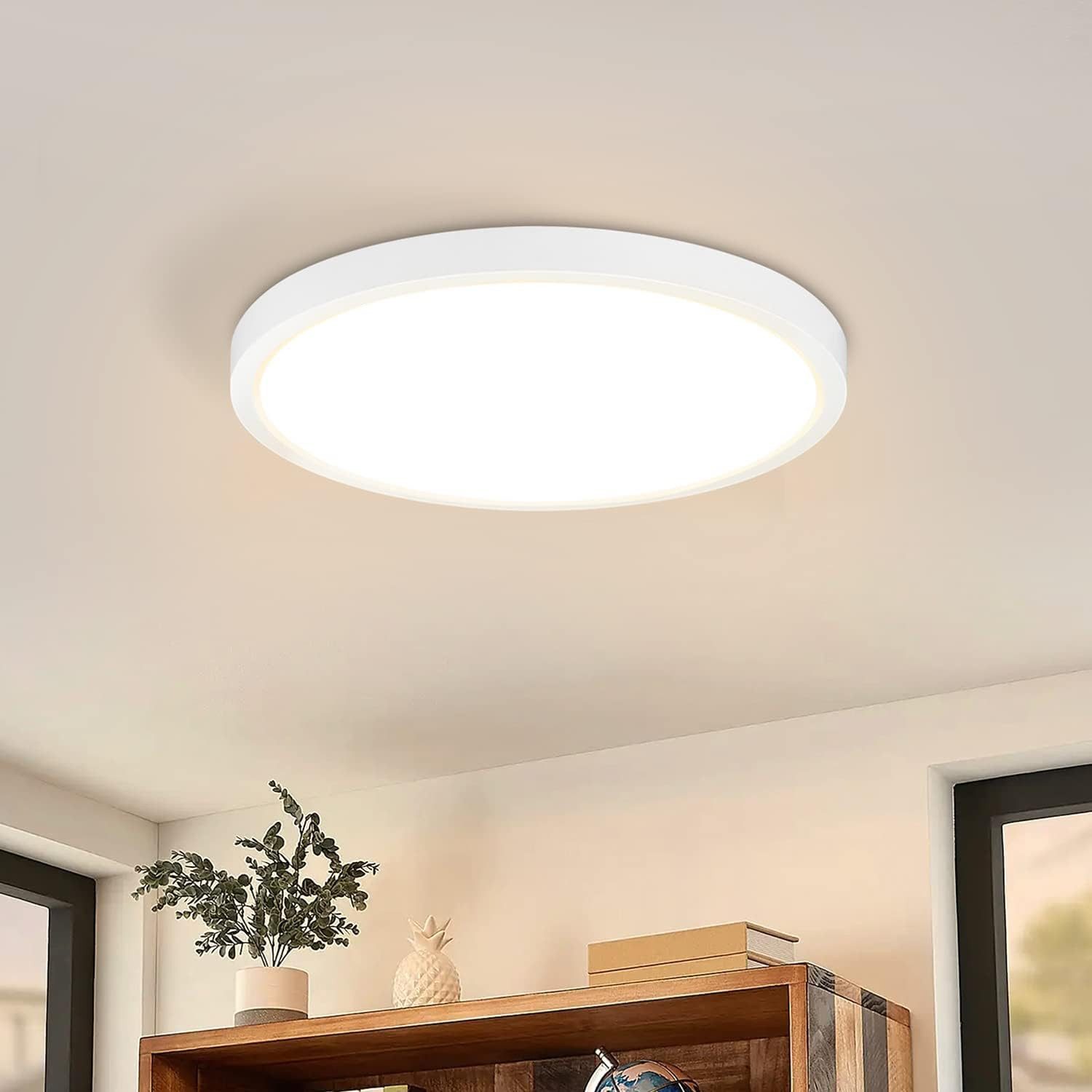 Lustre LED Design Hofstein - Plafonnier Moderne Nickel Mat/blanc 4-6 Ampoules