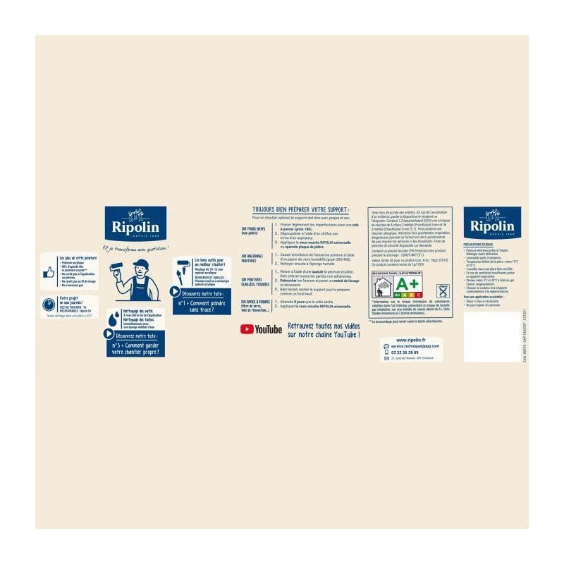 RIPOLIN Peinture murale pour toutes pieces - Poivre du sichuan satin - 2,5 L - 4