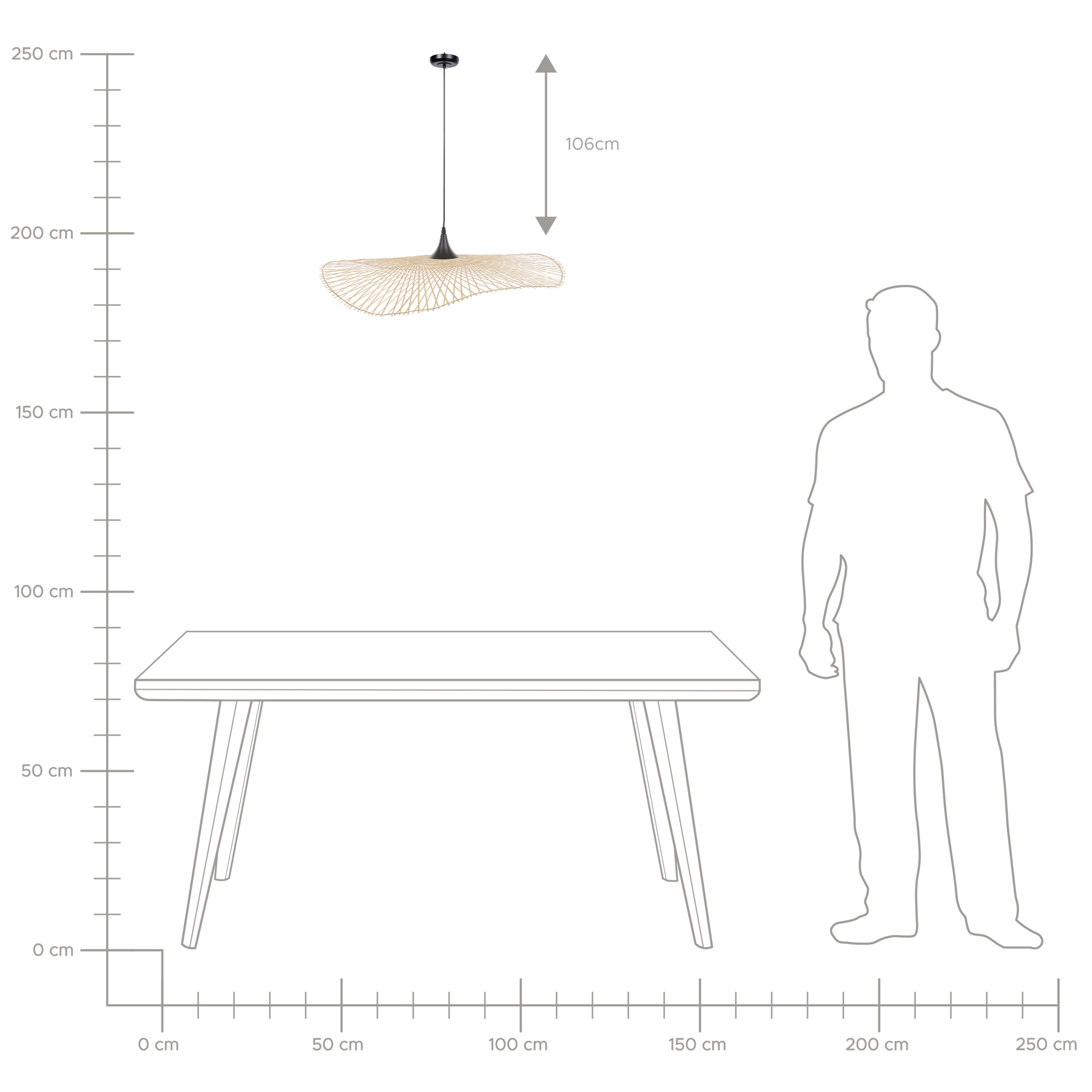 Lampadario FLOYD Legno di bambù Marrone chiaro - 8