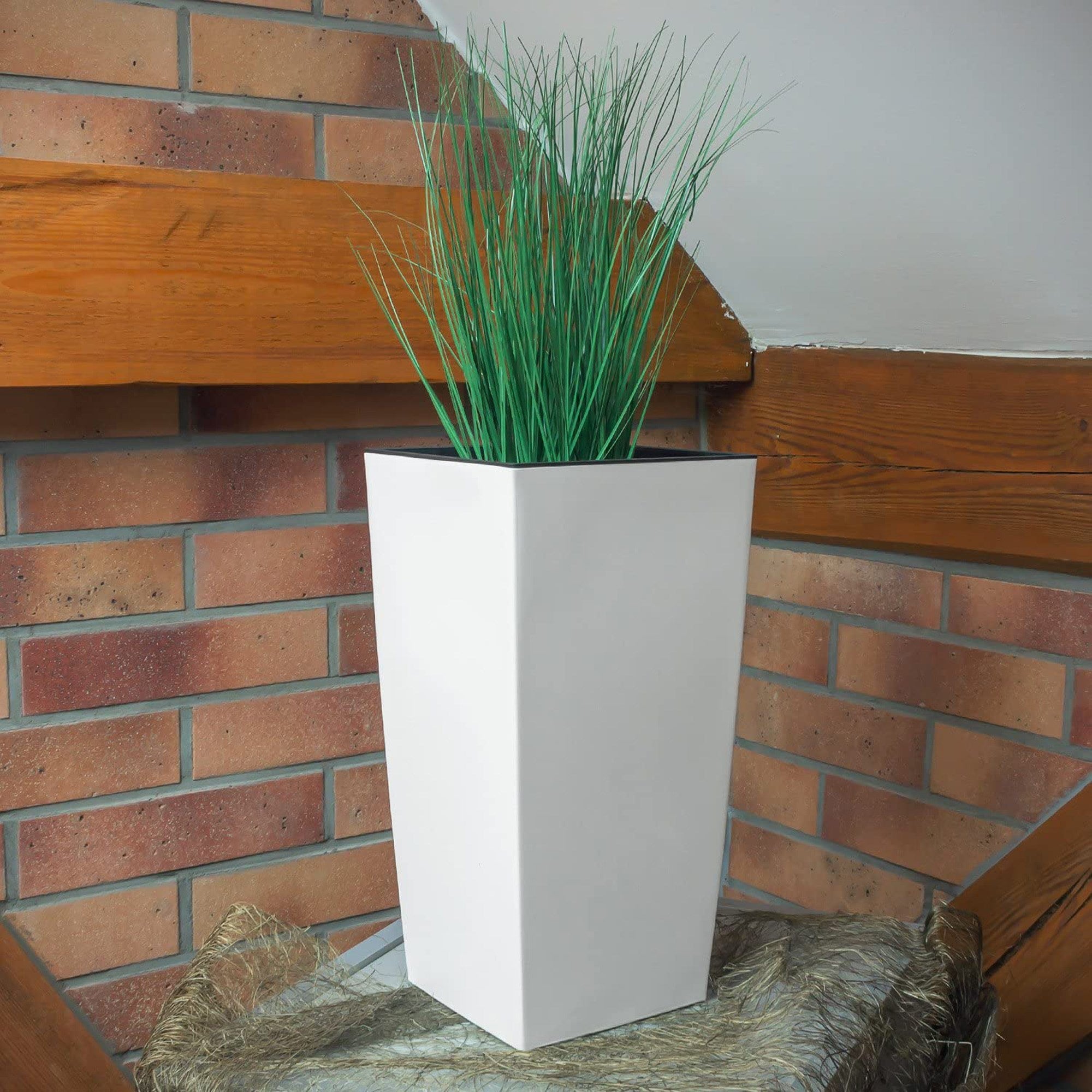 Grand pot de fleurs ZANVIC 27 x 27 x 50 cm Blanc - 6