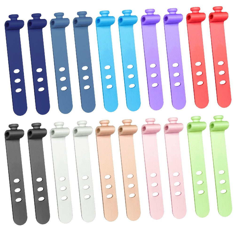 Lntyq Confezione da 20 fascette stringicavo colorate in silicone