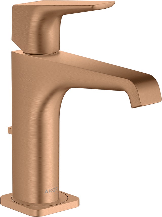 hansgrohe AXOR Citterio E Mitigeur monocommande de lavabo 125 avec béqu'ille et set de déchets, 36110140, Farbe: Brushed Bronze