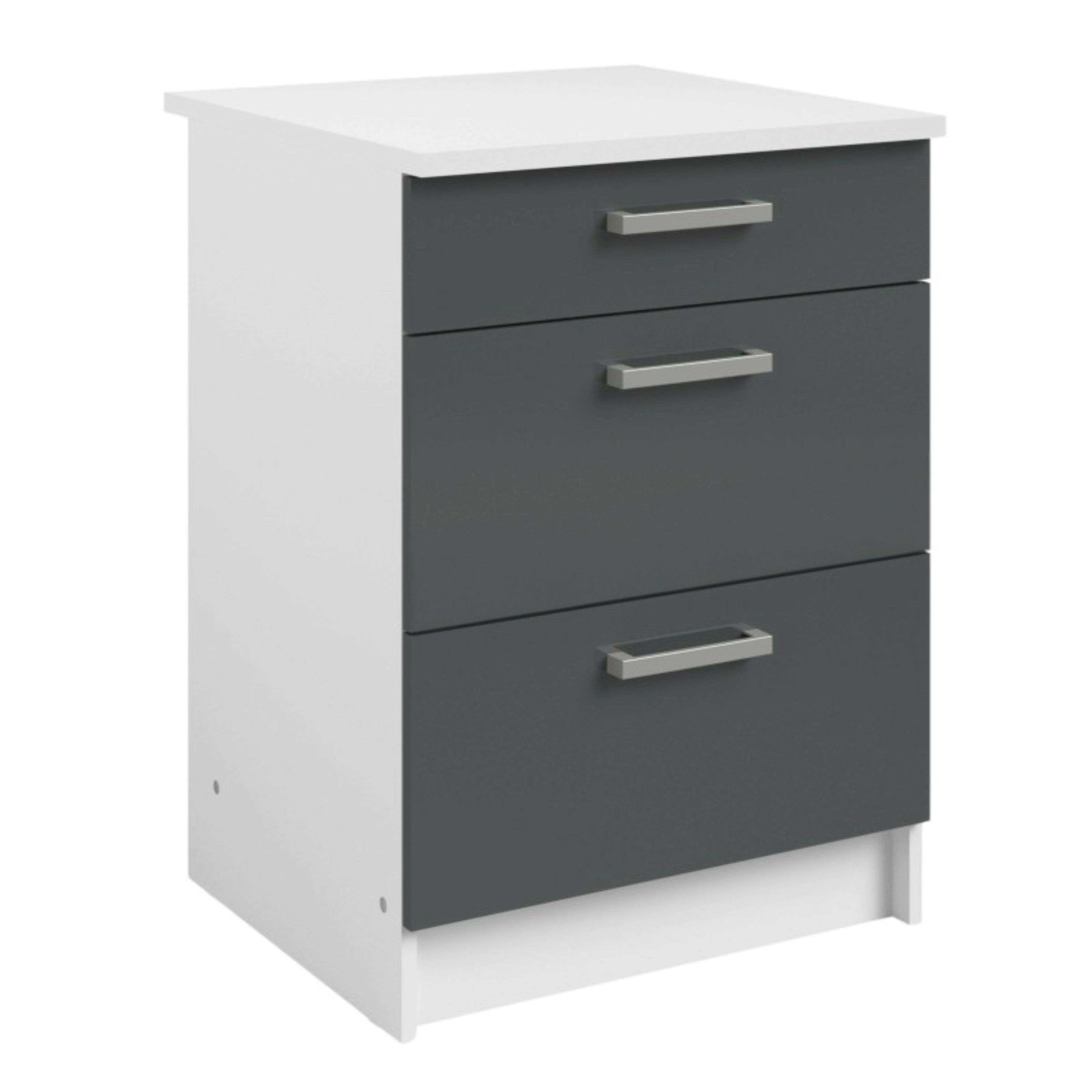 Cocina Modular Completa 300 cm, Muebles de Cocina 10 módulos Vetro Gris brillante y Blanco - 8