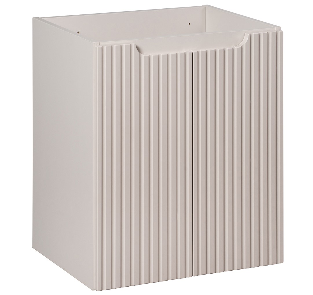 Szafka łazienkowa NOVA 50 cm kaszmir pod umywalkę wisząca ryflowane fronty 2 drzwi