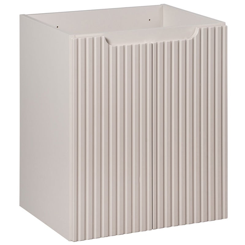 Szafka łazienkowa NOVA 50 cm kaszmir pod umywalkę wisząca ryflowane fronty 2 drzwi