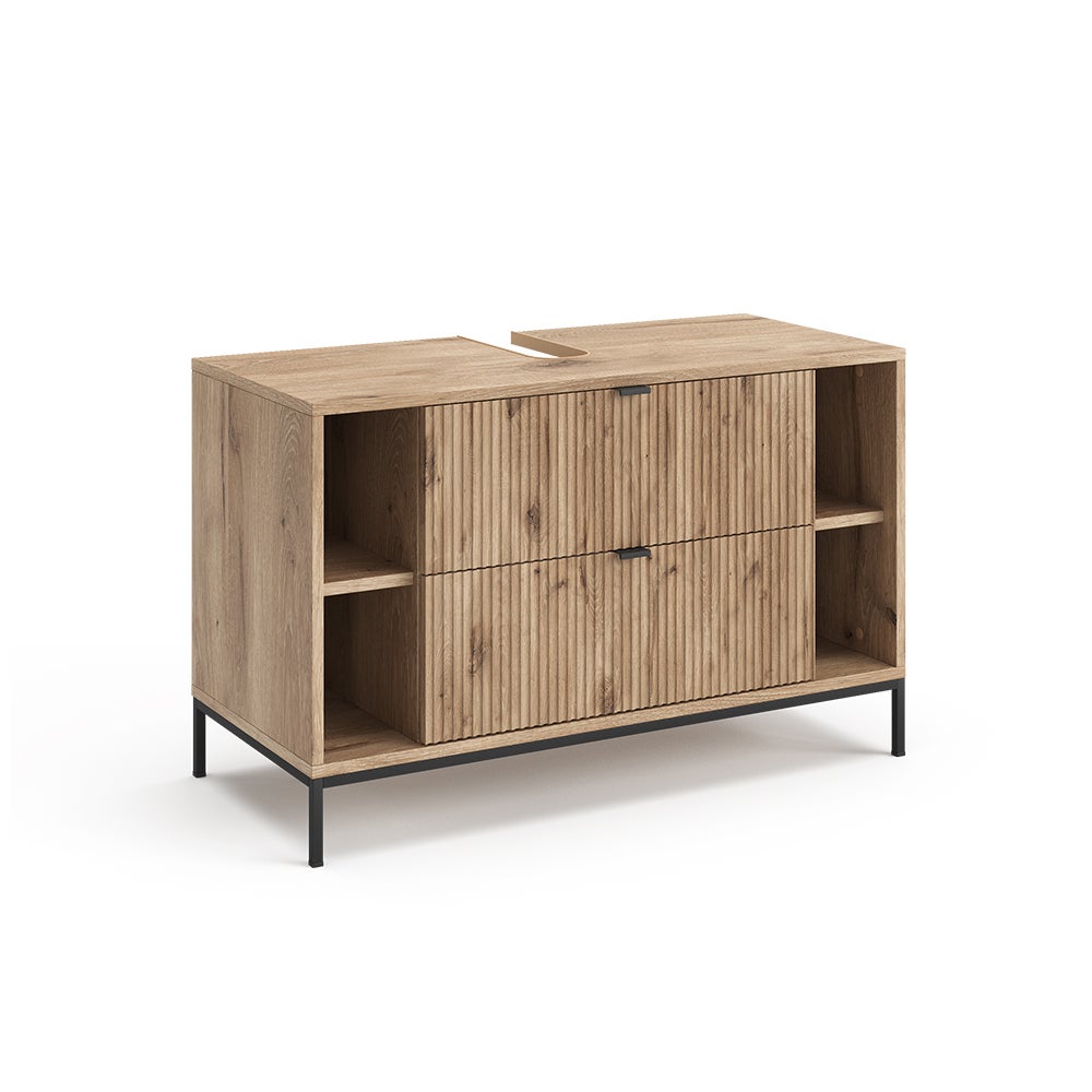 Vicco Szafka na wannę Eliza, Viking Oak, 100 x 63 cm Z 2 wysuwanymi szufladami