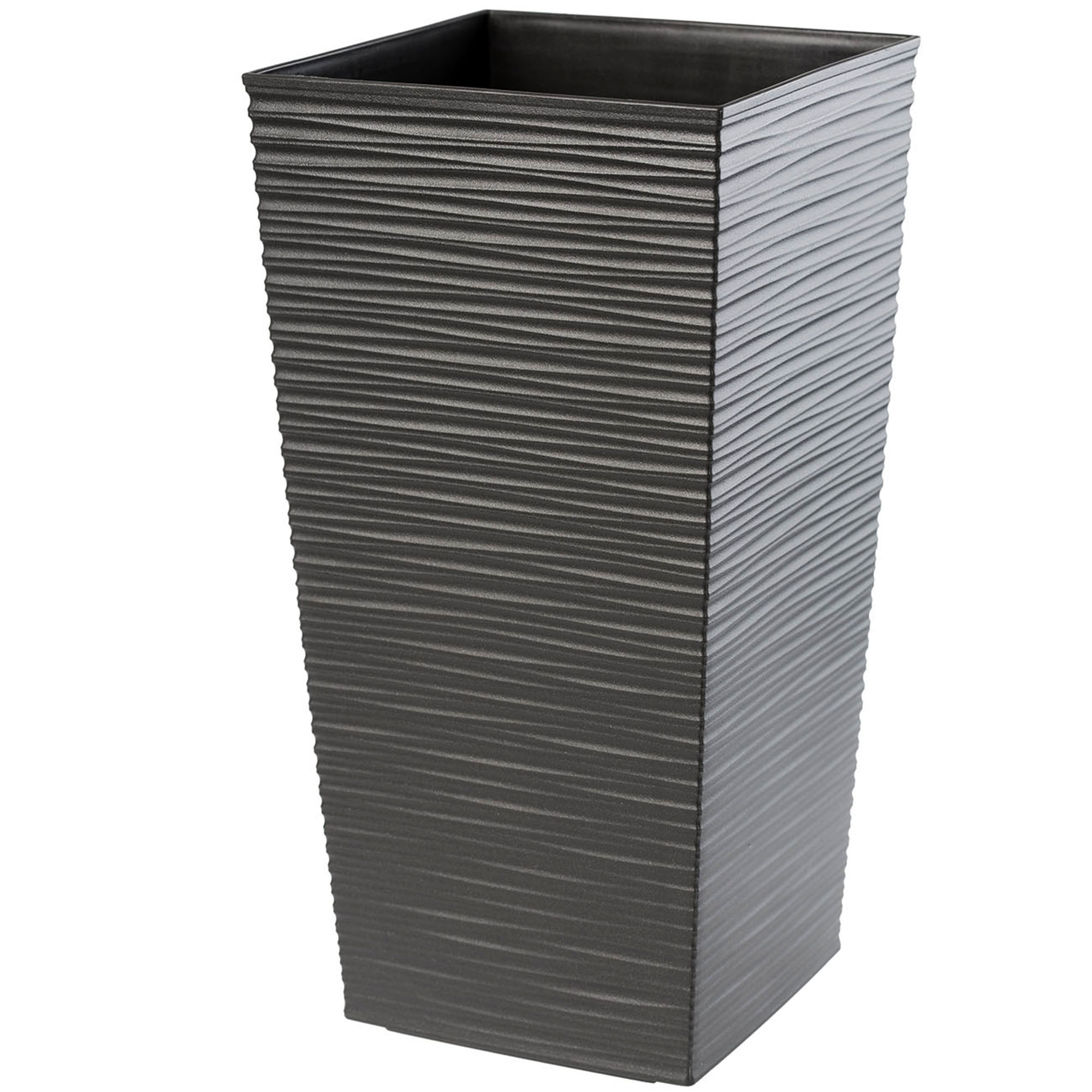 DONICZKA DONICA Z WKŁADEM OSŁONKA KWIETNIK WYSOKA OGRODOWA GRAFIT 29x57cm