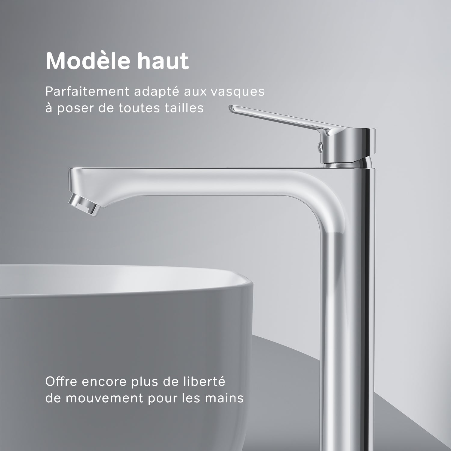Mitigeur de lavabo, Robinet de Lavabo, avec bonde clic clac, Robinet de lave-mains, Chromé, taille L, FTA92200 AM.PM - 7
