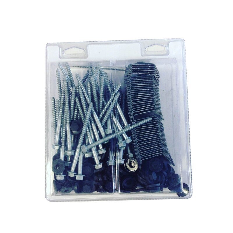 Kit de 50 fixations pour bac acier 1045 (vis L 100 x diam 6 mm) - Coloris - Bleu ardoise 5008 - 4