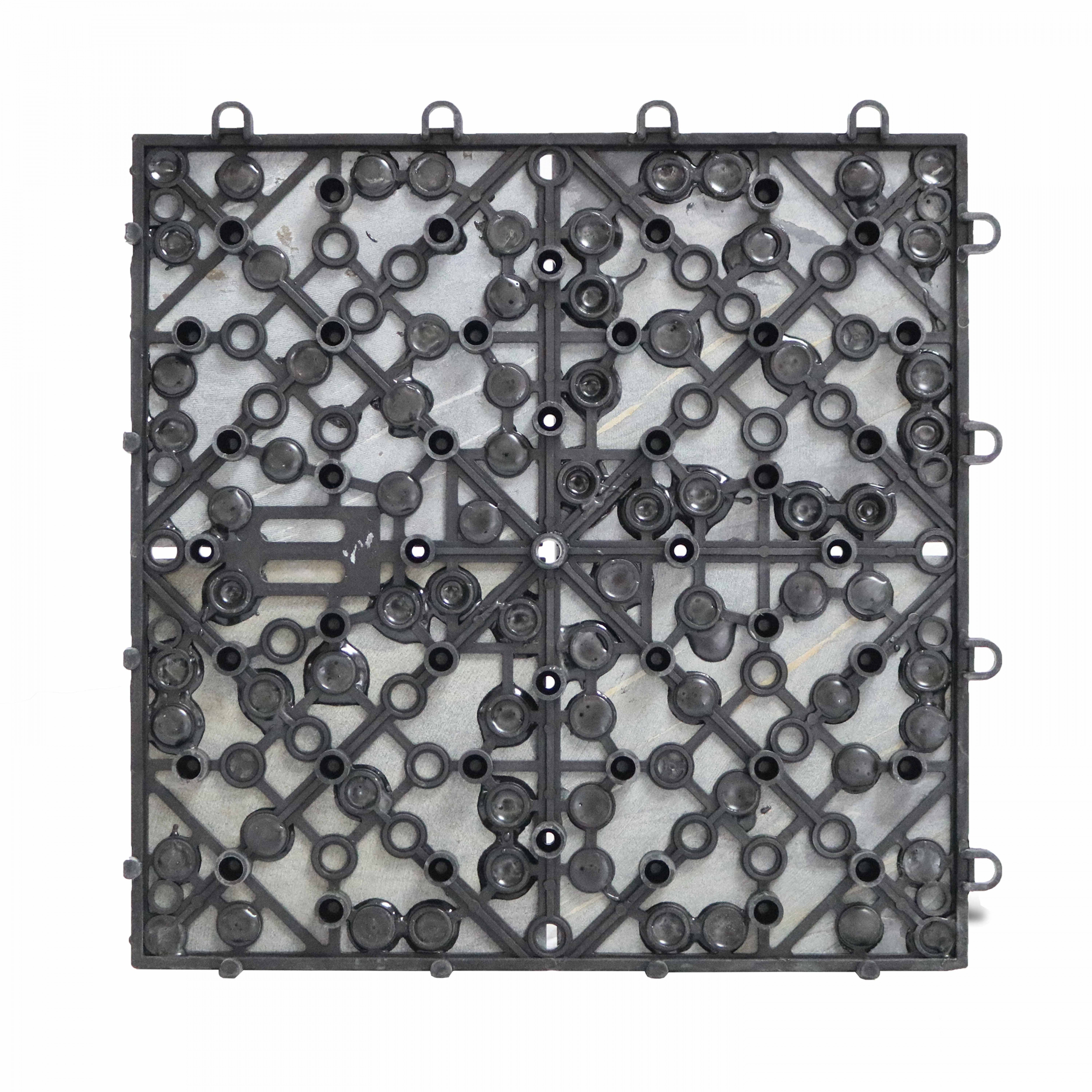 Lot de 8 dalles clipsables en pierre noire - 4