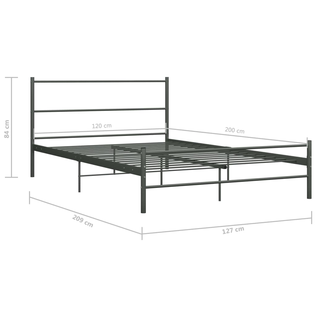 Maison Exclusive - Estrutura de cama 120x200 cm metal cinzento - 7