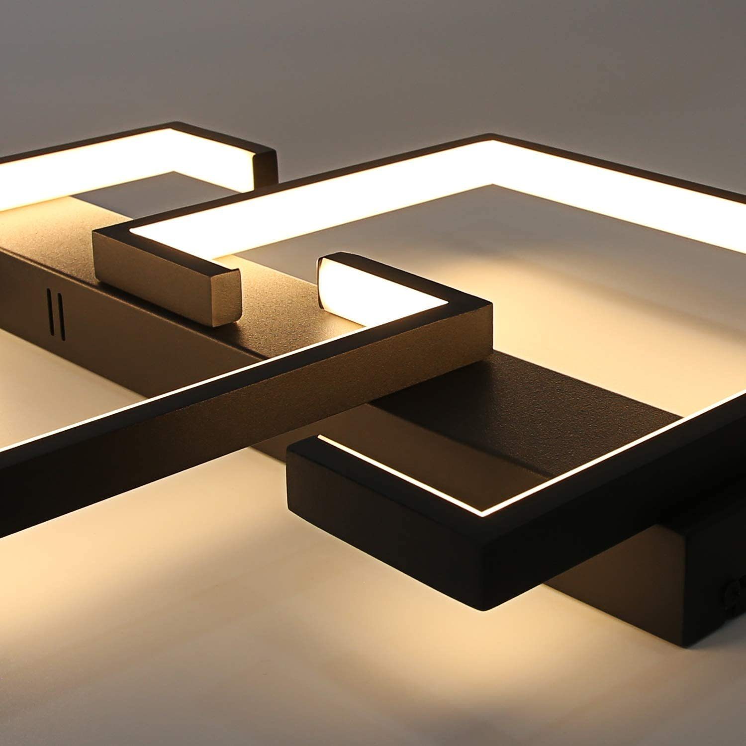 NETTLIFE Lámpara de techo LED 35W lámpara de salón negra regulable con mando a distancia lámpara de mesa de comedor de diseño moderno lámpara - 6