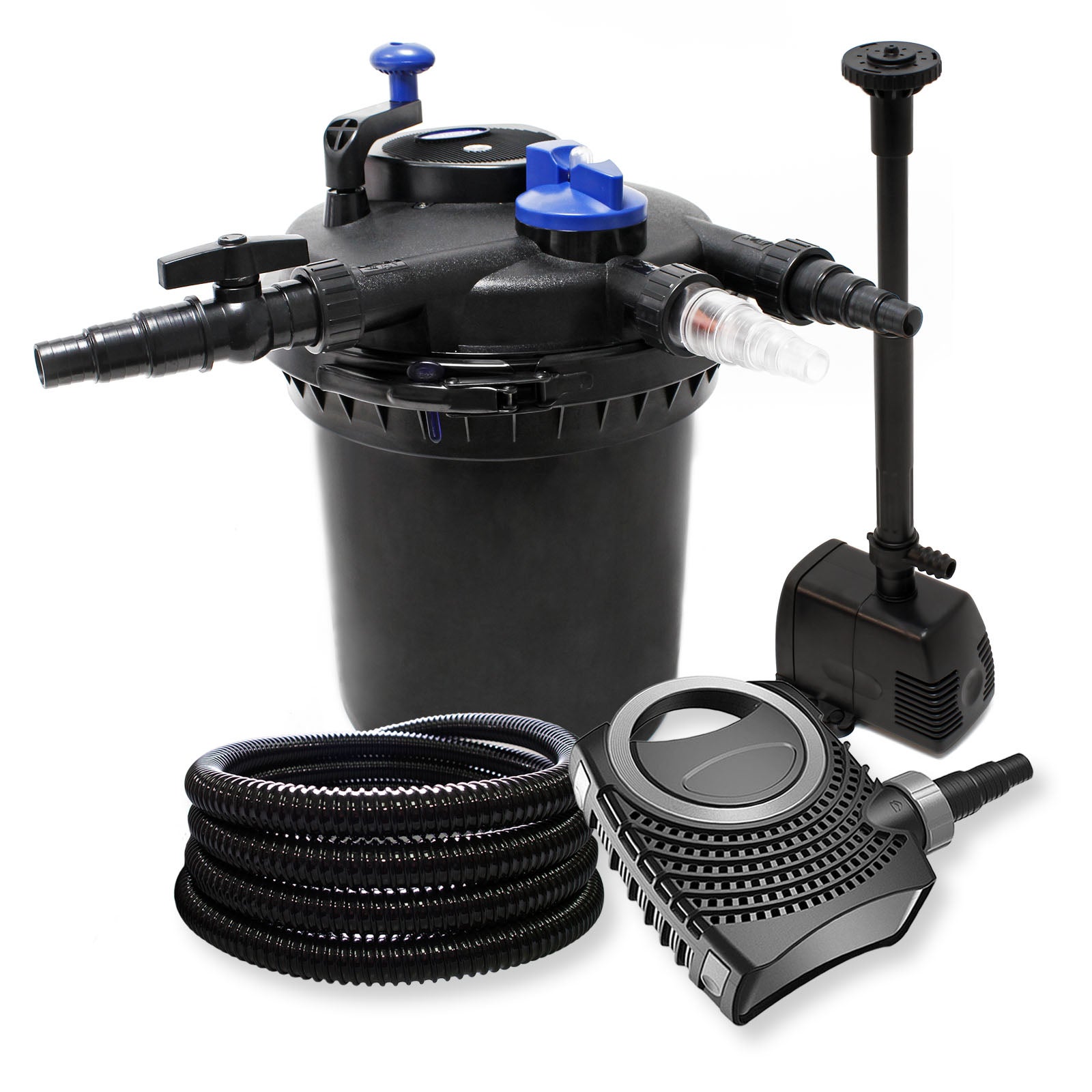 Kit Filtration Bassin SunSun CPF-15000 + UV 18W + Pompe 8000L/h - Complet Avec Tuyaux