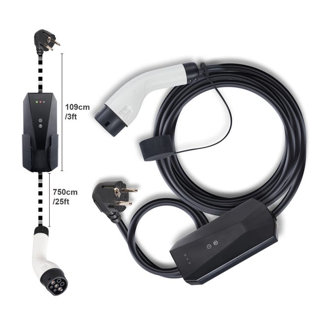 Chargeur Voiture Electrique, 3,5Kw, Ev Chargeur Type 2 Iec 62196 Avec Chargeur Voiture Electrique, 3,5Kw, Ev Chargeur Type 2 Iec 62196 Avec