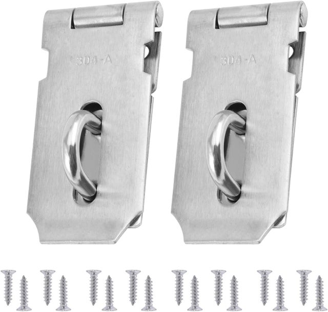 Lot De 2 Moraillons Cadenas 4 Pouces Acier Inoxydable – Fermoir Robuste Avec Vis Pour Abri, Jardin, Armoire