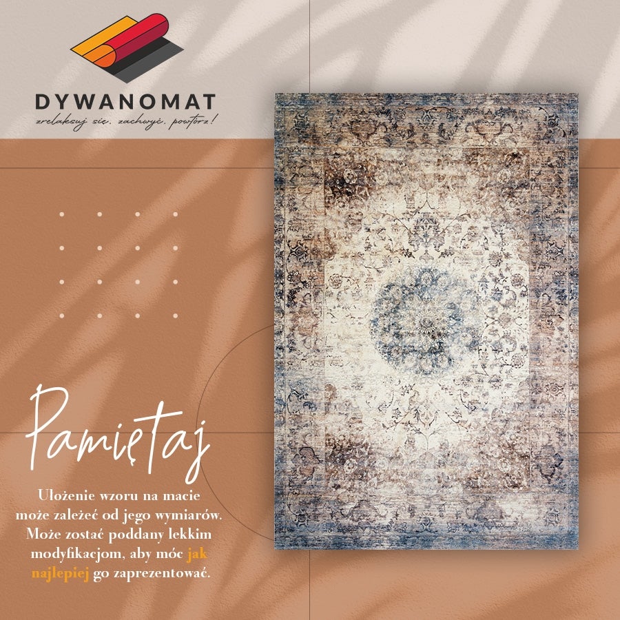 Tapis en vinyle intérieur géométrie persane décorative, tapis vinyle intérieur élégant oriental 100x150 – Tulup - 3