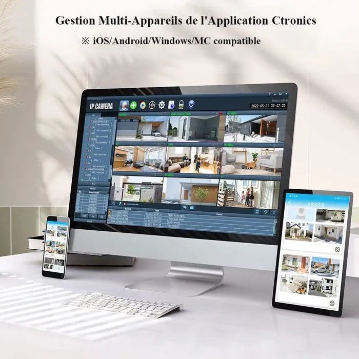 Caméra de Surveillance 4G LTE CTRONICS - Alimentation Solaire, Vision Nocturne Couleur et Détection PIR Noir - 5