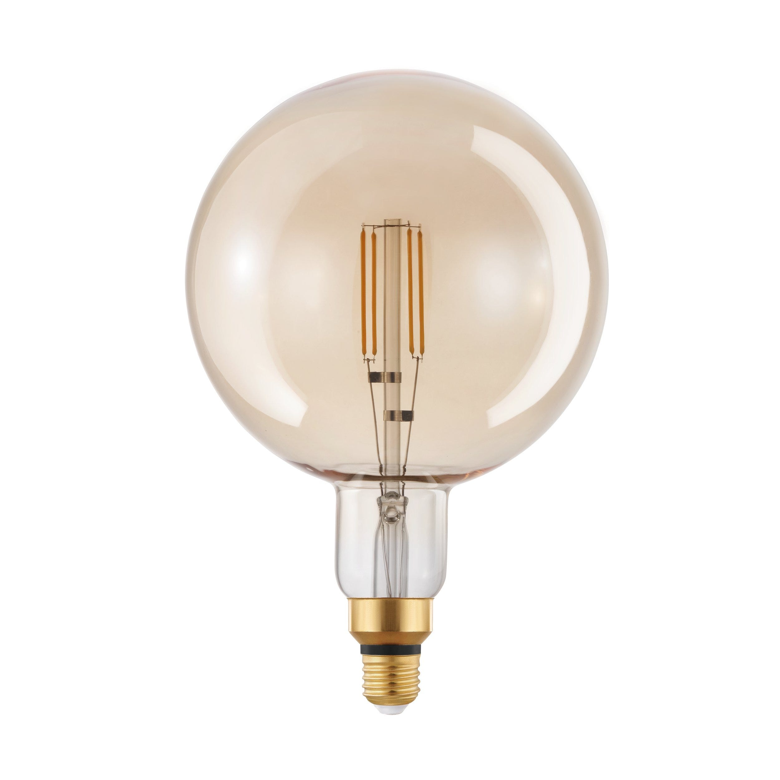 Eglo Lampadina LED E27 Vintage Ambra Dimmerabile 4W (35W Eq.) 400lm 2200K - Formato Edison R140 Diametro 14 Cm - Luce Calda Per Soggiorno