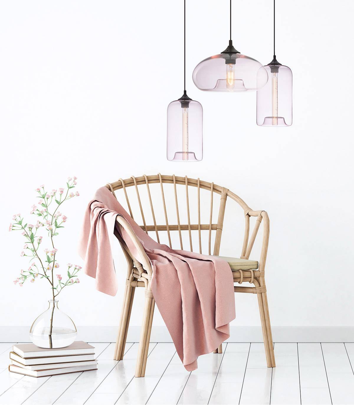 suspension soho glossy rose, verre, diam. 18 cm, - 3