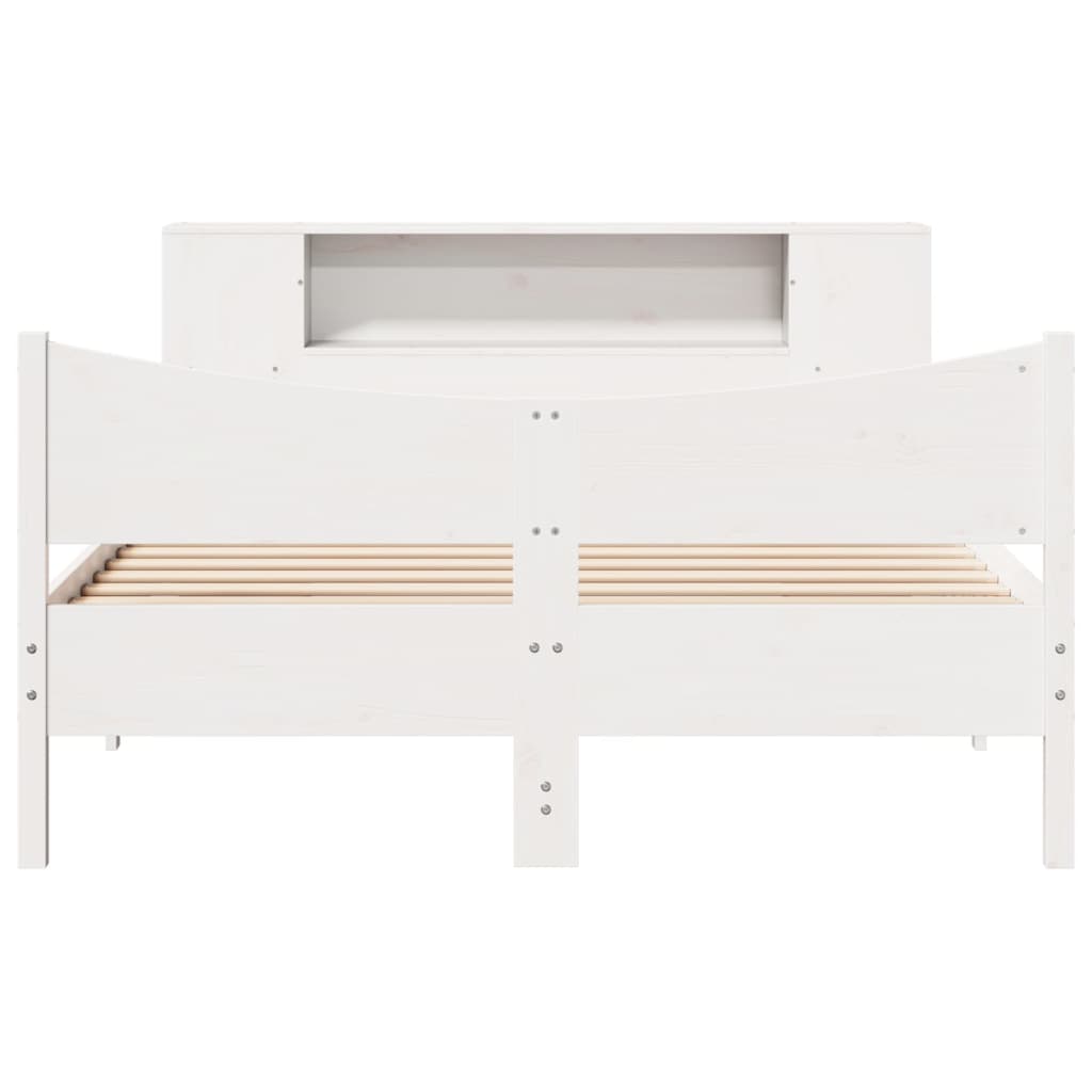 Cama casal | Cama de adulto | Cama sem colchão 140x200 cm madeira de pinho maciça branco CFW737197 - 4
