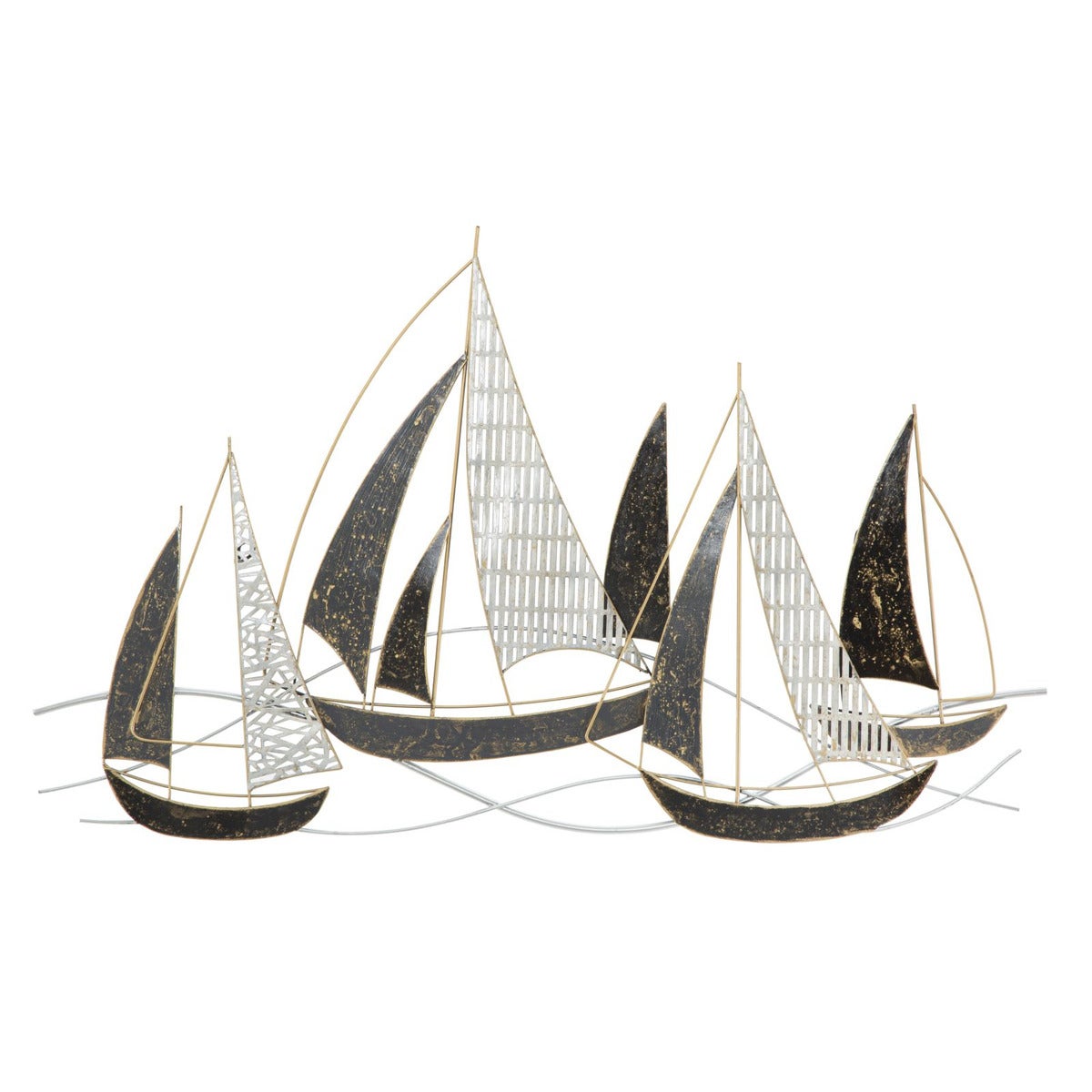 Metalowa Dekoracja 3D Łodzie 7, Metal, Wielokolorowy, Seven Design