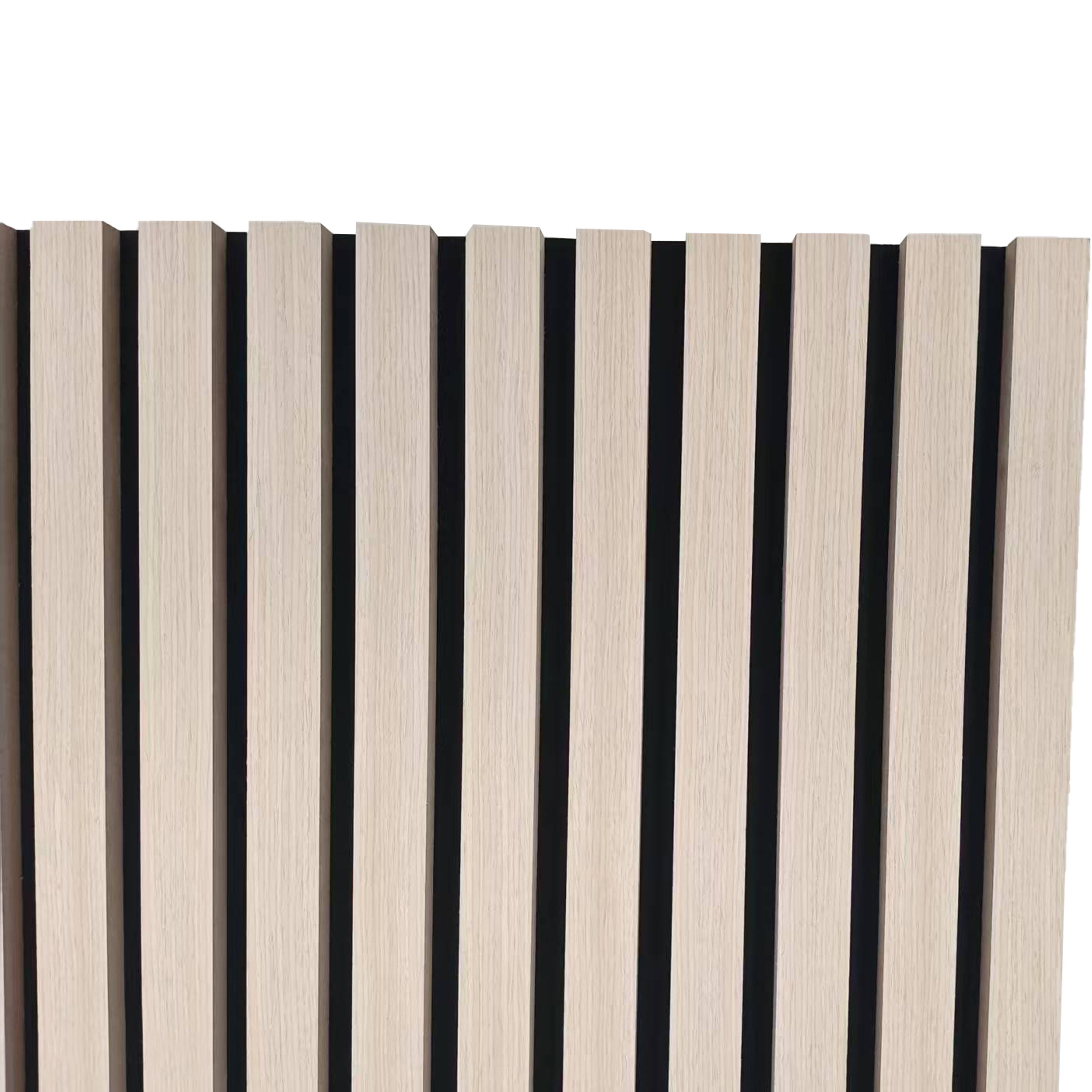 Lot de 2 panneaux muraux acoustiques décoratifs en bois MDF 240 x 60 cm, couleur chêne, excellente isolation acoustique, installation simple - 8