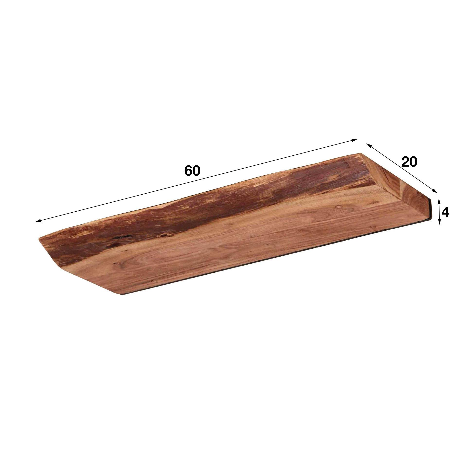 Etagère murale bois massif bordure naturelle 60 cm MELBOURNE - 7
