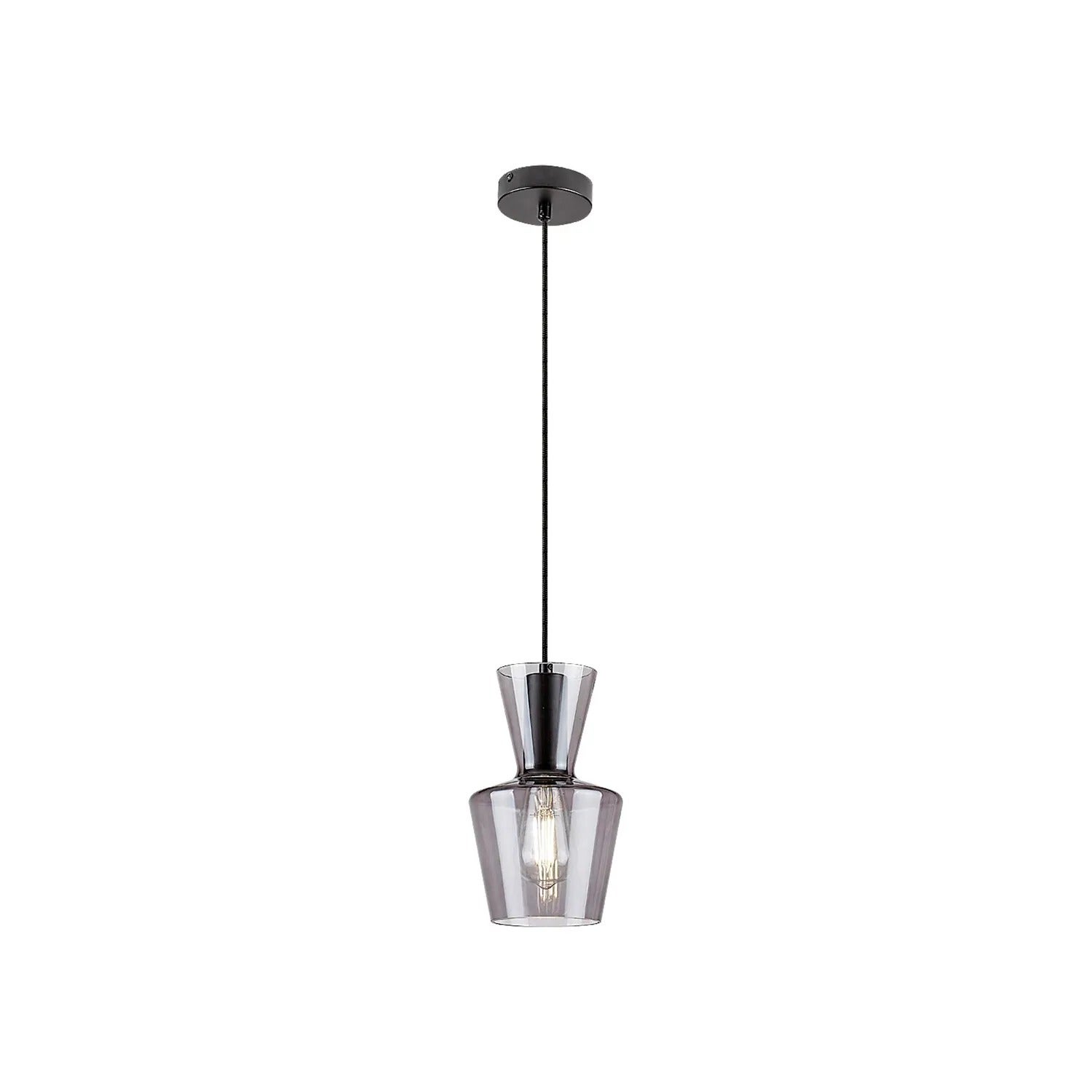 Lampa wisząca Abra czarny matowa-szkło dymne 1xE27x60W metal wym:170x15x15cm IP20 Rabalux