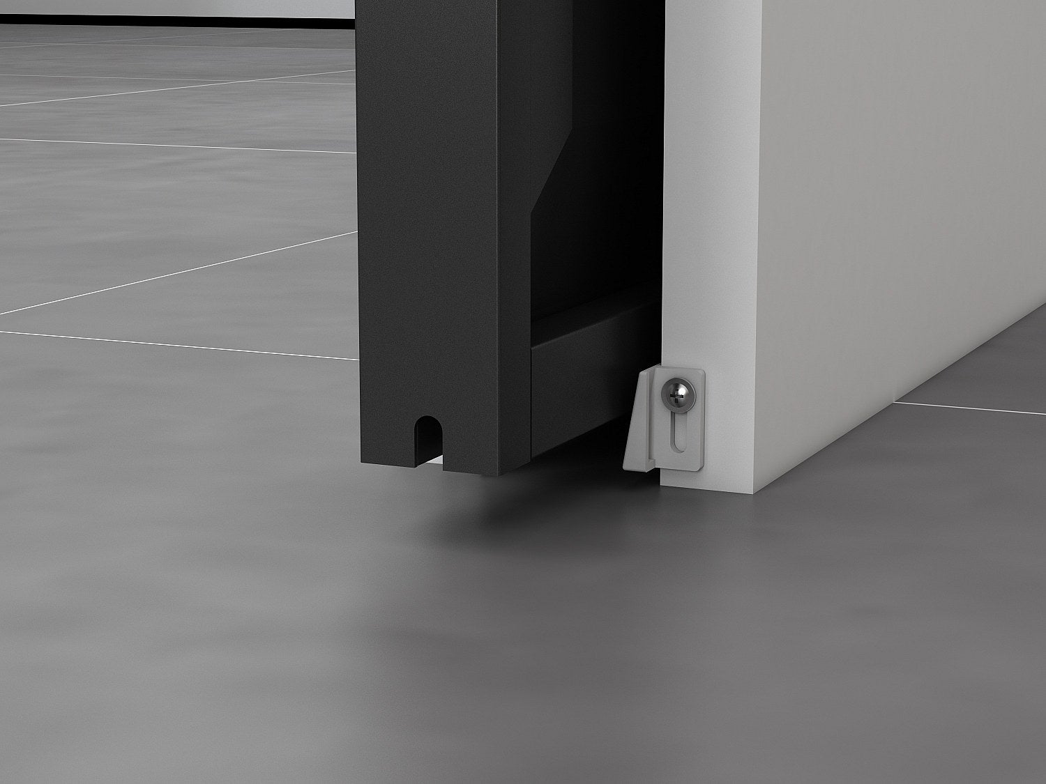 Porta scorrevole atelier con sistema a incasso H205 x L83 cm Nero e Vetro temperato smerigliato - ARTISTO II - 6