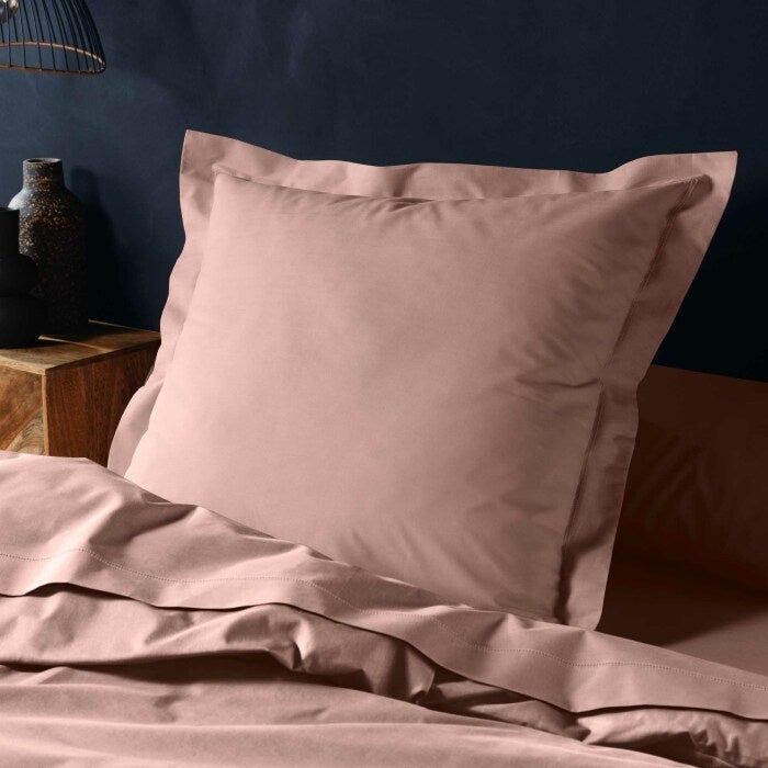 Taie d’oreiller 63 x 63 cm coton 57 fils Lina Rose – Volant plat avec point bourdon - 4