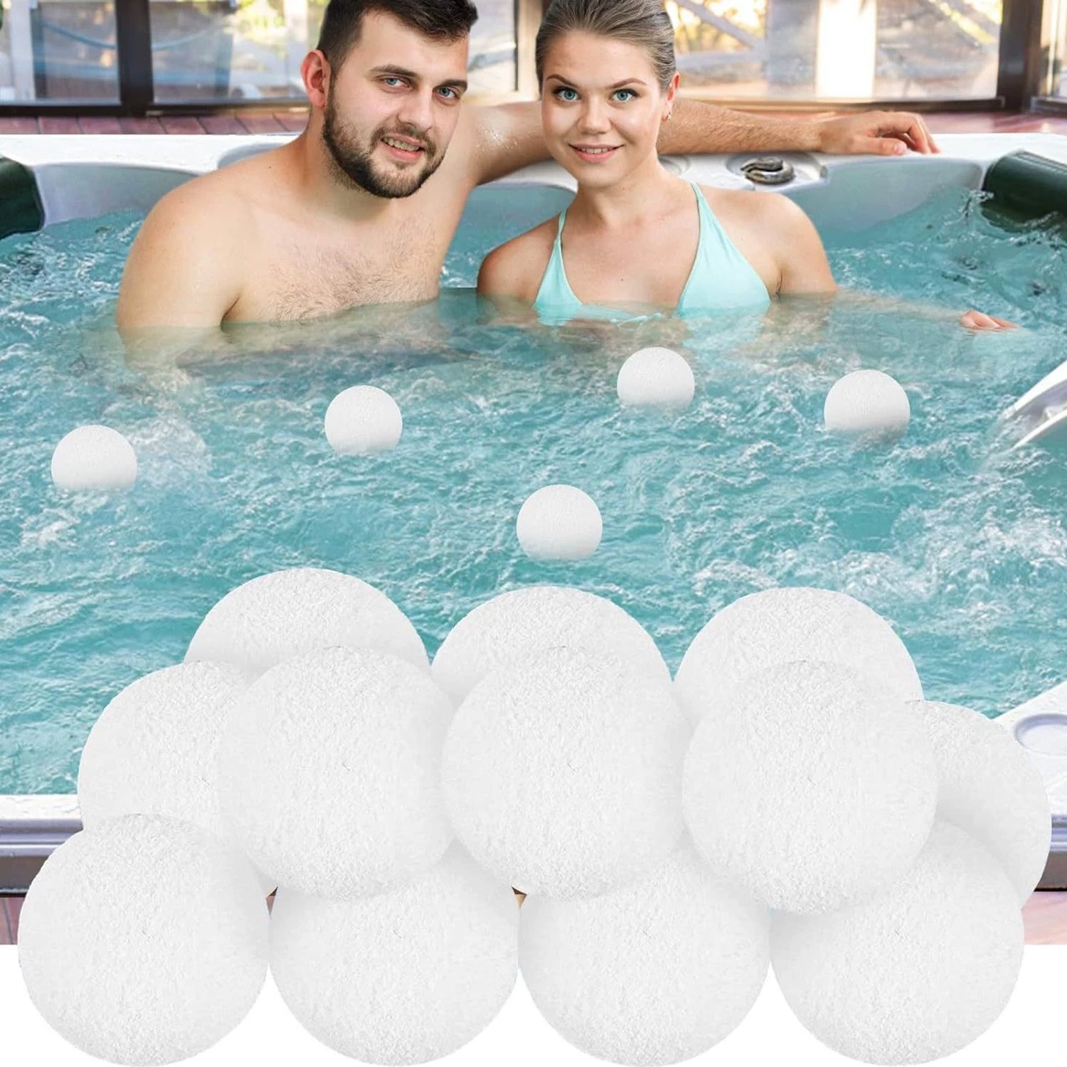 Ulisem 16 Pezzi Spugna Assorbente Per Vasca Idromassaggio, Piscina E Spa A Forma Di Fiore Superma Bianco 88814270