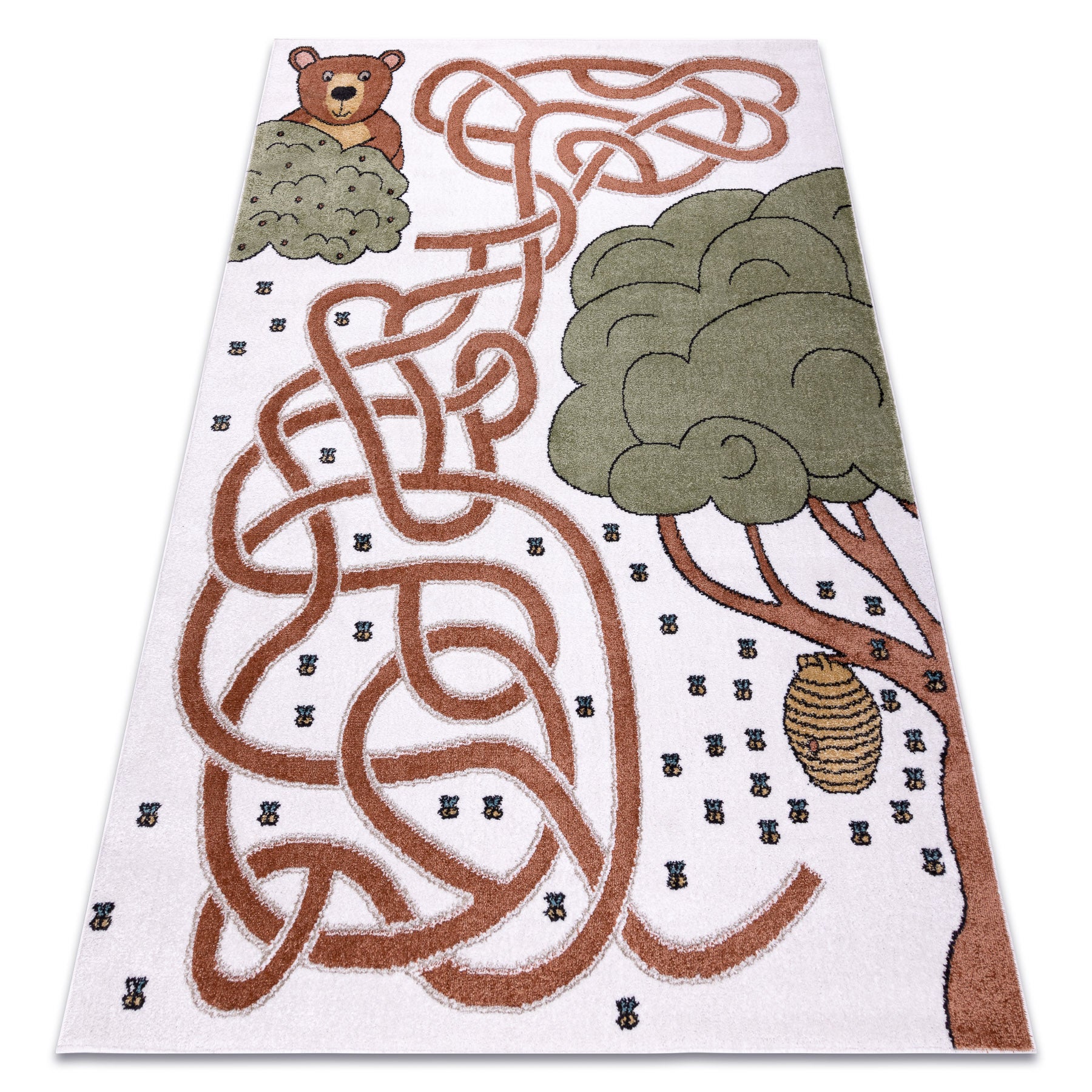 Dywan FUN Honey dla dzieci, niedźwiedź, pszczoły krem 240x330 cm