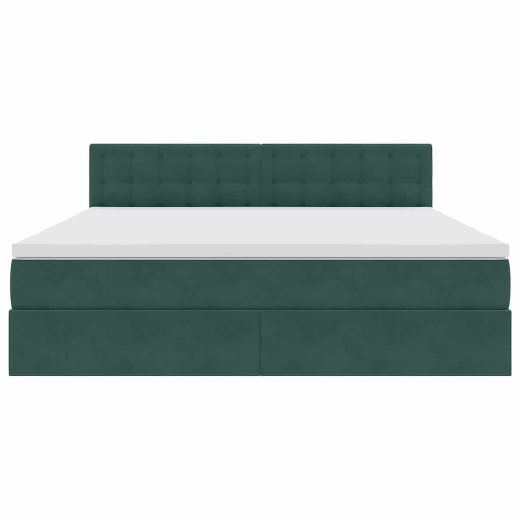 Lit avec rangement, vert foncé, 160 x 200 cm, velours - 7